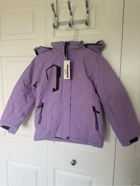 Kids' Lavender Winter Jacket with Hood
